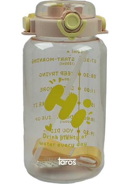 Taros Lıfe Motto Şeffaf Matara 1650 ml 7718-1 Adet