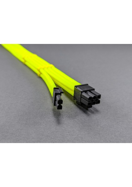 6+2 Pin Ekran Kartı Uzatma Kablosu - Uv Sarı Sleeved