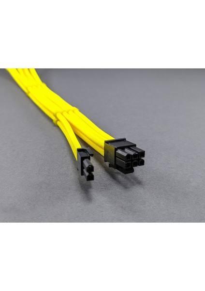 6+2 Pin Ekran Kartı Uzatma Kablosu - Sarı Sleeved