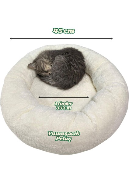 Peluş Kedi ve Köpek Yatağı Sıcak ve Yumuşacık Minder Evcil Hayvan