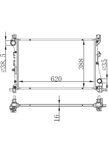 Radyatör Fiat Egea 1.3-1.4 Al-Pl-Brz 620X388X16 13