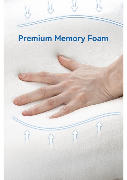 Ortopedik Rahat Memory Foam Yüksek Boyun Destekli Visco Yastık 60X40X10 cm