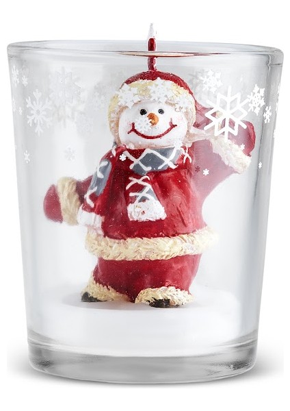 New Year Yılbaşı Snowman Bardak Mum