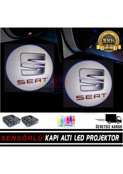 Seat Araçlar Için Pilli Yapıştırmalı Kapı Altı LED Logo