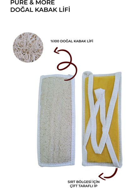 Doğal Kabak Lifi Uzun Sırt Kese, Banyo Kesesi, Organik, Cilt Bakımı