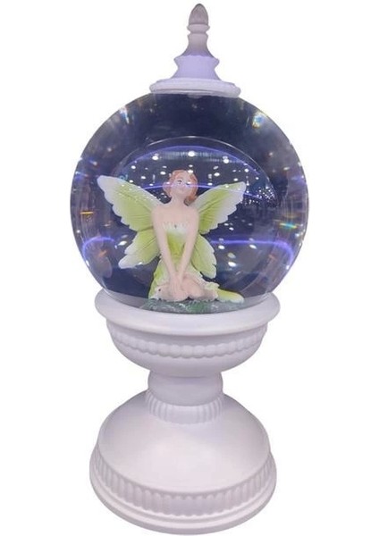 LLM-HDY0249 Oturan Melek Sim Atan Işıklı Sesli Fanus