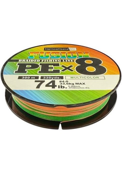 Naniwaosakashi Fusion 8x 300 mt Multicolor 0.16MM / 14.8 kg