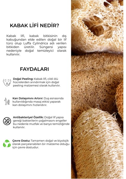 Doğal Kabak Lifi Yüz Pedi Peeling, Banyo Kesesi, Organik, Cilt Bakımı