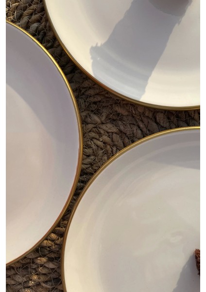 6'lı Servis Tabağı Beyaz Gold 26CM G2806