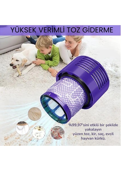 Dyson V10 Serisi Ile Uyumlu Hepa Filtre, Yıkanabilir Dyson Hepa Filtre, Partikul Tutucu Filtre