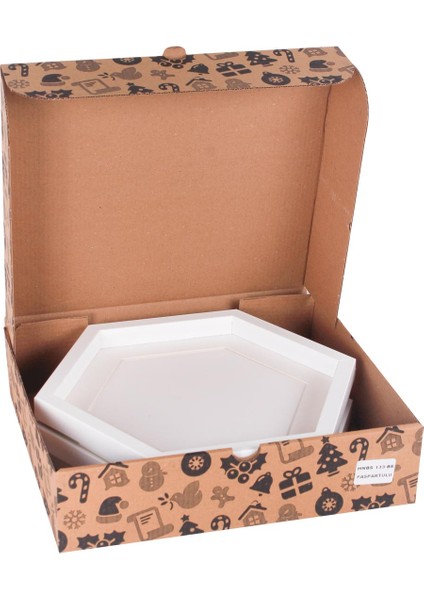 Yapışkanlı Sök-Tak Büyük Boy Beyaz Paspartulu Altıgen Çerçeve - 3'lü Paket fırsatları