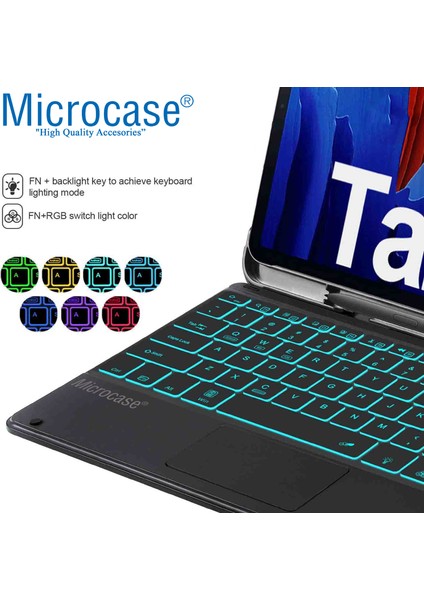 Tablet ve Telefonlar Için Rgb Işık Şarjlı Touchpadli Türkçe Bluetooth Klavye 24 Cm- AL2897