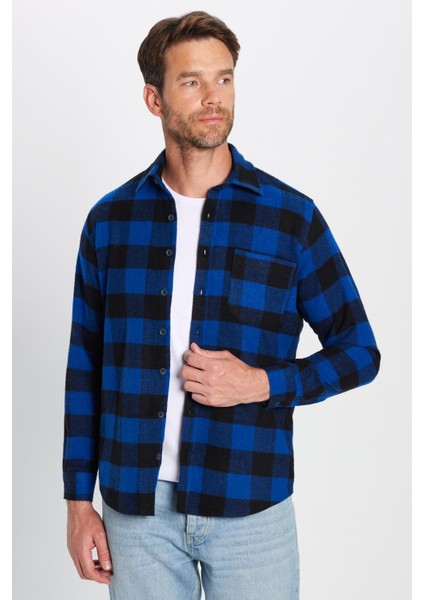 Erkek Klasik Fit Normal Kesim Oduncu Tek Cepli Kareli Kışlık Gömlek fiyatları
