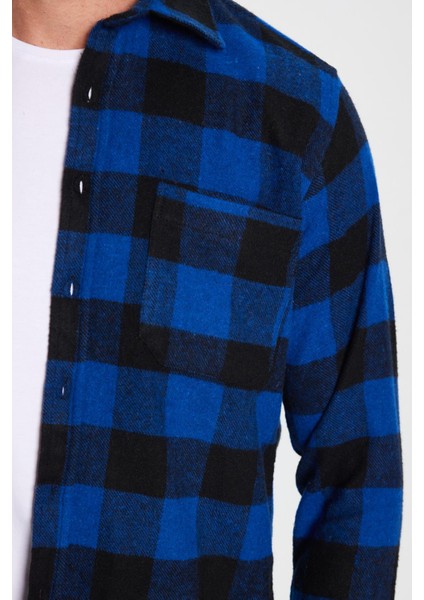 Erkek Klasik Fit Normal Kesim Oduncu Tek Cepli Kareli Kışlık Gömlek fırsatları