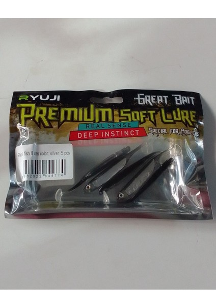 Real Fish 8 cm Silver Silikon Yem modelleri