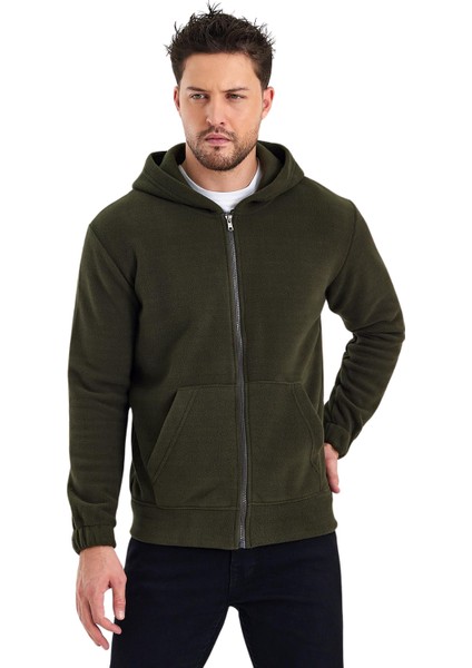 Erkek Polar Fermuarlı Kolu Lastikli Sweat