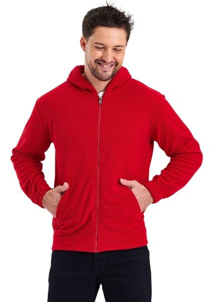 Erkek Polar Fermuarlı Kolu Lastikli Sweat