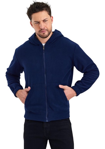 Erkek Polar Fermuarlı Kolu Lastikli Sweat