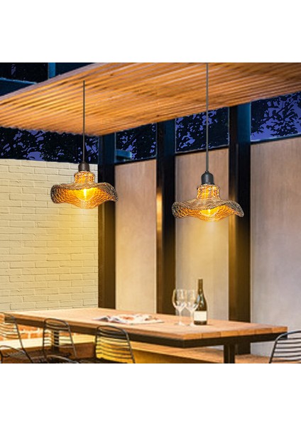 Yeni Akülü Rattan Avize Retro LED Işık Açık Avlu Bahçe Köşk Ev Dekoratif Işık (Yurt Dışından)