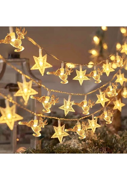 Yeni LED Elk Noel Ağacı Kar Tanesi Yıldız Işığı Dize Tatil Dekorasyon Kapalı Noel Dekorasyon Fenerler (Yurt Dışından)