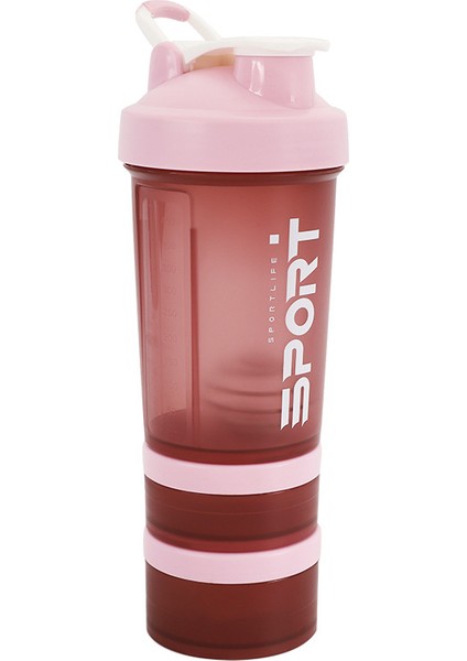 Üç Katmanlı Çalkalayıcı Bardak Plastik Bardak Protein Tozu Toz Kutusu ile Spor Spor Su Bardağı Milkshake Bardağı Karıştırma Kabı Yemek Yedek Su Bardağı (Yurt Dışından)