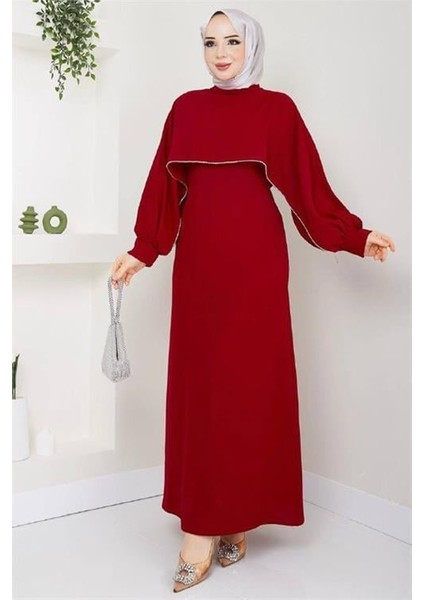 Dipmoda kadın likralı taş detaylı tesettür elbise NMS011 fiyatları