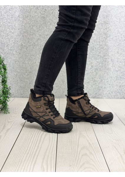 Vizon Bağcıklı Fermuarlı Içi Kürklü Unisex Bot