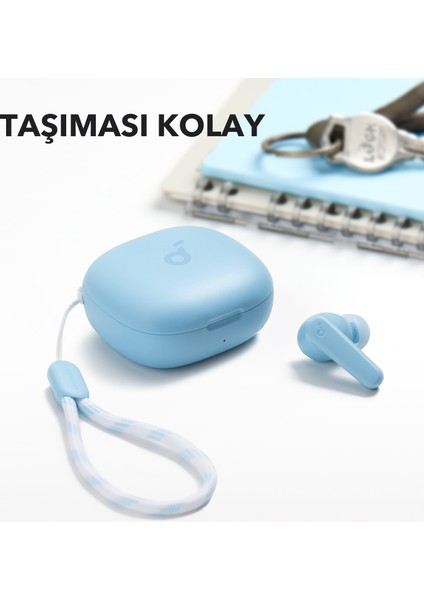 Soundcore R50I Tws Bluetooth Kablosuz Kulaklık Açık Mavi - Ios ve Android Uyumlu - A3949 (Anker Türkiye Garantili)