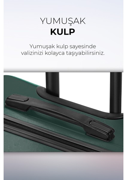 Elmas Model Haki Renk 3'lü Valiz Seti