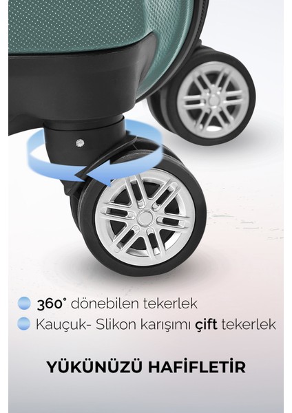 Elmas Model Haki Renk 3'lü Valiz Seti