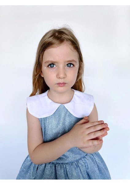 Shiny Simli Bebe Yakalı Çocuk Elbisesi