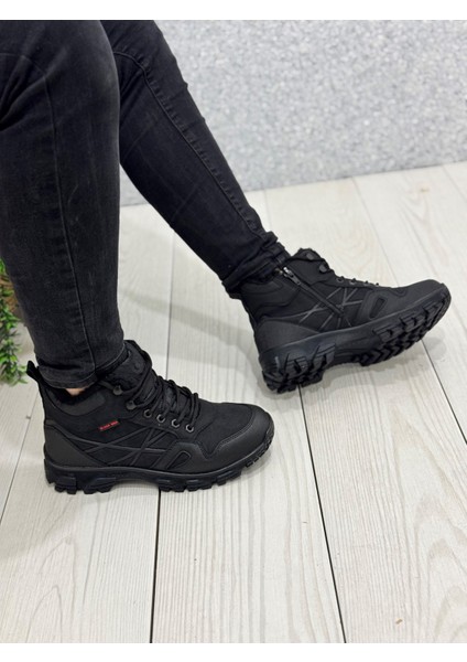 Siyah Içi Kürklü Bağcık Detaylı Unisex Bot fiyatları