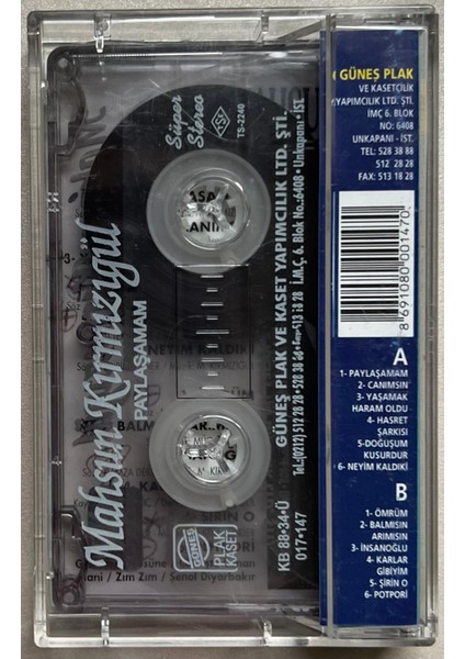 Mahsun Kırmızıgül - Paylaşamam Kaset fiyatları