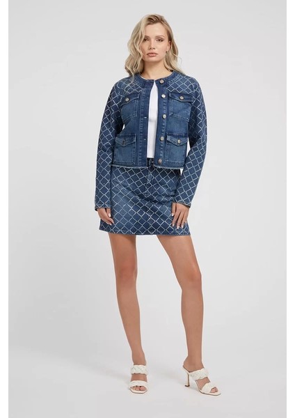 Taşlı Denim Ceket