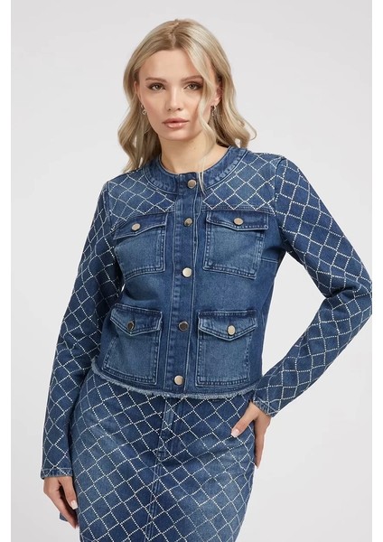 Taşlı Denim Ceket