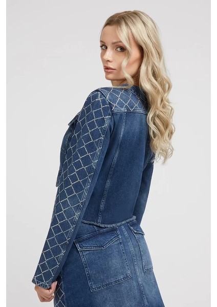 Taşlı Denim Ceket