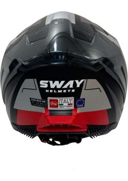 865 Tıtan Black Whıte Red Kask