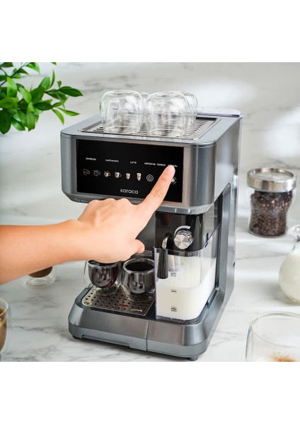 Mycaffe Barista S10 Entegre Süt Hazneli Otomatik Espresso Latte ve Cappuccino Mak. Galaxygrey