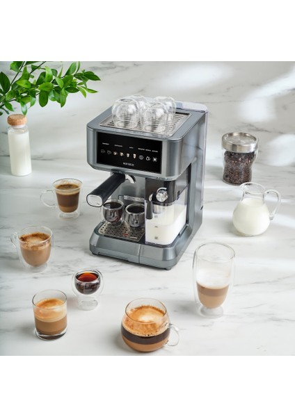 Mycaffe Barista S10 Entegre Süt Hazneli Otomatik Espresso Latte ve Cappuccino Mak. Galaxygrey