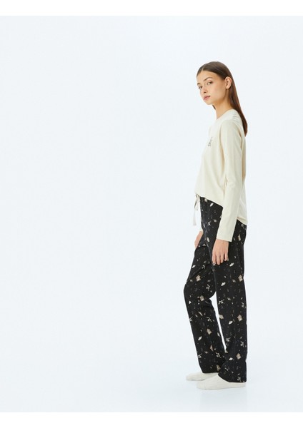 Pamuklu Uzun Kollu Baskılı Pijama Takımı