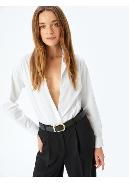 Uzun Kollu Slim Fit Klasik Poplin Gömlek