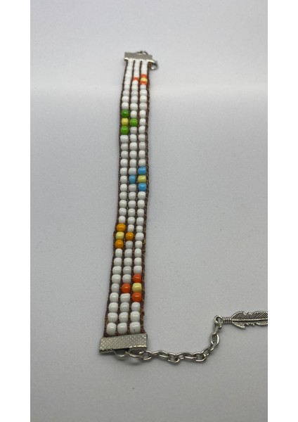 Kum Boncuk Çiçek Detay Tasarım Bileklik modelleri