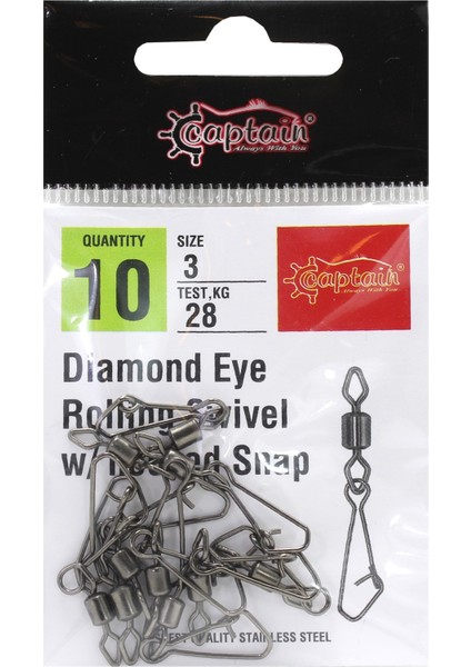 5034 Diamond Hoked Klips 10'lu Paket Black Nikel