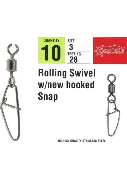 5033 New Hoked Klips 10'lu Paket Black Nikel