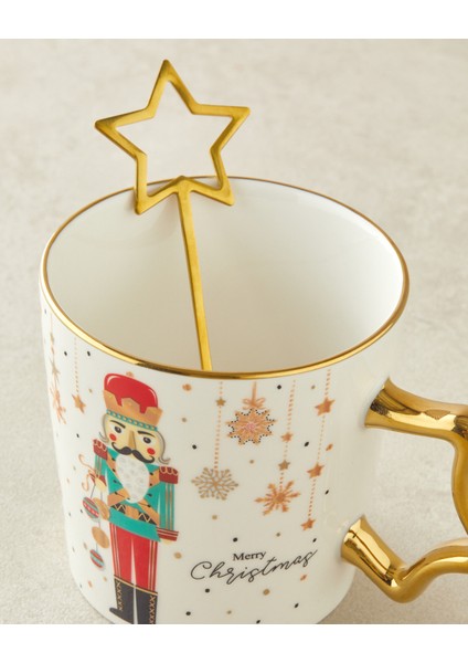 Stary Soldier New Bone China Kaşıklı Kupa 360 ml Kırmızı - Yeşil fırsatları