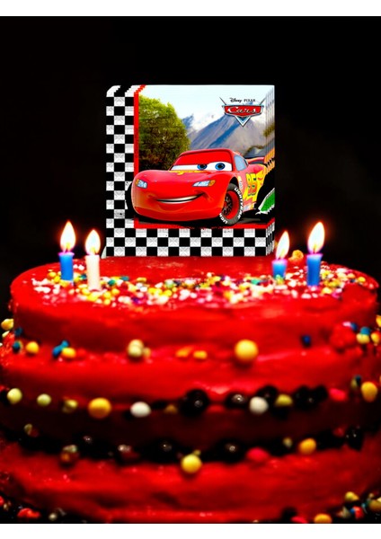 16 Adet Cars Arabalar Çizgi Filmi Temalı Peçete - Doğum Günü ve Parti Süsü fiyatları