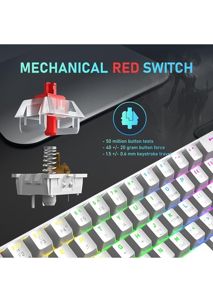 Ziyoulang T60 Rgb Mekanik Yeşil Kutu Mekanik Oyuncu Klavyesi fiyatları