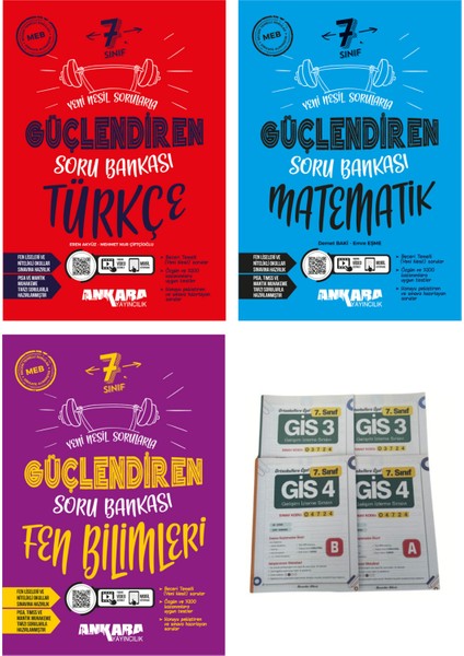 7. Sınıf Güçlendiren Türkçe - Matematik - Fen Soru Bankası 3 Kitap (Hediyeli)