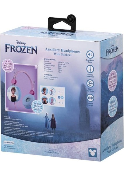 Disney Frozen Karlar Ülkesi Kablolu Kulaklık Çocuk Kulaklığı Lisanslı Hediye Stıckerlı DY-10903-FR3