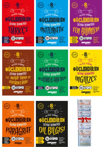 8. Sınıf Güçlendiren Tüm Dersler Full Set Soru Bankası 8 Kitap (Hediyeli)